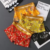 M-4XL Herren Unterwäsche Höschen Baumwolle Cuecas Masculina Mann Drachen Druck Atmungsaktive Unterhose Männliche Persönlichkeit Gemütliche Boxershorts