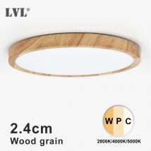 Nowoczesna lampa sufitowa LED Wood Grain Golden One Light z 3-kolorowym oświetleniem domu Kuchnia Sypialnia Łazienka Lampa sufitowa