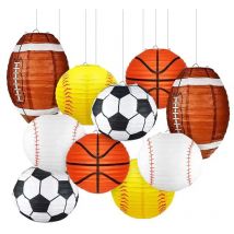 DIY handgemachte Basketball Fußball Baseball Rugby Papier Laterne Mode Lampenschirm alles Gute zum Geburtstag Party Dekoration Kinder Jungen Supplie