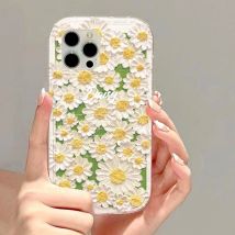Daisy Flower Klare Handyhüllen für iPhone 14Pro Hülle iPhone 13 14 16 15 11 12 Pro Max X XR XS 6 7 8 Plus SE 2 Fundas Soft Cover