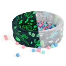 Fossa per palline per bebè con 200 palline,Piscina per palline 86 x 30 cm,Balline rotonde in schiuma con copertura rimovibile e lavabile in lavatrice