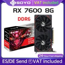 SOYO AMD Radeon RX7600 Scheda grafica da gioco da 8 GB Memoria GDDR6 128 bit PCIEx16 3.0 per schede video per computer desktop RX 7600