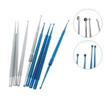 1 pezzo di curette di calazio in titanio e strumento micro oftalmico per occhi a doppia estremità
