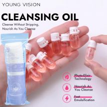 YOUNG VISION 5/10-teiliges Make-up-Entferneröl + 100-teiliges Wattepads Sanftes, hautfreundliches, tief reinigendes Make-up-Entferner-Ölset