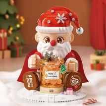 Kreatives LOZ-Puzzle-Steinset mit Modelldekoration des Weihnachtsmanns, Weihnachts-Aromatherapie-Geschenk für Männer und Frauen