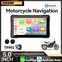 Navigazione GPS da 5 pollici per moto Wireless Carplay Android Auto IP67 Impermeabile portatile a schermo intero Bluetooth Moto Moto