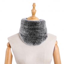 Fashion Winter Real Rex Rabbit Fur Snood Cowl Ring Triangle Scarf Women Scarves Ladies Scarfs Warm Neck Warmer Closed by Hooks