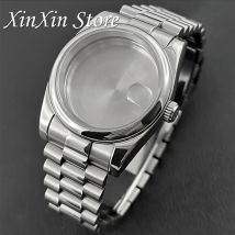 SKX Mod Teile 36mm/40mm Präsidentenarmband Saphirglas Uhrengehäuse Passend für NH34 NH35 NH36 NH38 4R35 Uhrwerk S Crown Case