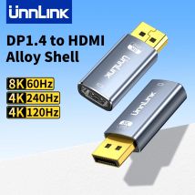 Unnlink 4K 240Hz/120Hz DisplayPort to HDMI Adapter DP 1.4 Graphics Card/Game Laptop to HDMI TV/Monitor Converter 8K 60Hz