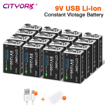 Batteria ricaricabile da 9 V 1200 mAh 6F22 Batterie di ricarica micro USB da 9 V con cavo USB per metal detector Microfono Giocattolo Multimetro