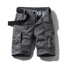 Leicht elastische Arbeitsshorts mit mehreren Taschen, lockere, gerade, lässige Shorts, trendige Shorts, große einfarbige Reithose
