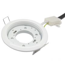 GX53 Base Lamp Base GX53 Lamp Holder Fix GX53 Led Bulb Gx53 Holder White Color Stainless Steel Base 8CM Cable Length