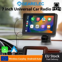 Radio portátil para coche, reproductor de vídeo Multimedia con pantalla táctil Universal, CarPlay inalámbrico, Android, 7 pulgadas, con cámara de visión trasera FM