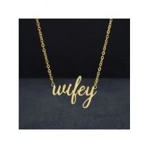 My Best Wife Charm Stainless Steel Text Script Wifey Necklace For Women Collier Femme Gold Pendant Best Friends Trendy Jewerly