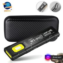 Potente torcia elettrica EDC da 550LM Torcia portatile ricaricabile USB C con luci rosse e blu COB Lanterna portatile con clip per penna