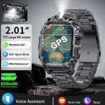 Für Xiaomi Smart Watch Männer GPS Outdoor Sport Wasserdichte Uhr 650 mAh Batterie LED Lichter 2,01'' HD Bluetooth Anruf Smartwatch