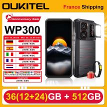 OUKITEL WP300 Smartphone 36(12+24)GB 512GB Android 15 6.8" FHD+ 120Hz 5G 108MP 16000mAh 45W Luce da campeggio Telefoni Orologi intelligenti