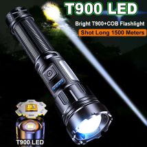 300w potente torcia a LED torcia da 1500 metri torcia tattica a luce dura 21700 batteria dimmerabile lampada a colpo lungo impermeabile