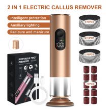 Gold 2 in 1 electric foot callus remover with 30pcs Sandpaper Discs, Aluminum Callus Remover for Feet Electric Care Tool