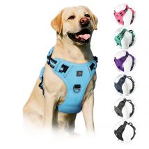 Dog/Pet Harnesses, Adjustable Reflective Oxford Outdoor Vest, Front/Back Leash Clips for Small, Medium, Large, Extra Large Dogs,