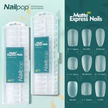 Nailpop Punte per unghie finte morbide opache Nessun lucidatura necessaria Estensioni per unghie durevoli di alta qualità per salone e nail art fai da te Scatola da 240 pezzi