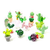 2 Pezzi Ciondoli di Vetro Cactus Colorati Mini Carini Accessori per DIY Gioielli Collane Decorazione Giardino Bonsai Regali per Feste Party e Amici Ideali per Creazioni Artigianali Handmade