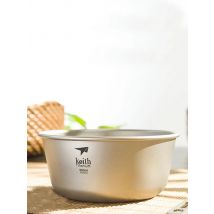 Keith Titanium Bowl Camping Hiking Picnic Bowl Corrosion Resistance Lunch Box Salad Bowl Double-wall Utensils 550ml Ti5322