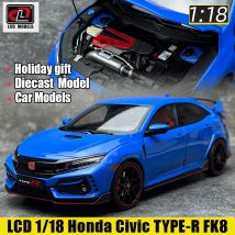 LCD 1/18 Honda Civic TYPE-R FK8 Legierung vollständig offenes Automodell statische Anzeige Urlaubsgeschenkkollektion