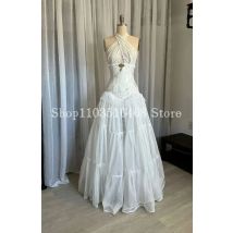 Vintage viktorianisches Elfenbein-Abschlussballkleid, weiß, sexy Spitze, Korsett, Applikation, Tüll, A-Linie, Damenparty, mittelalterlich, individuelle Roben de Soirée