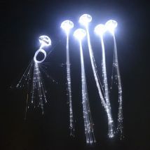 Weiß Glow Led Party Weiß Haar Clip Leuchten Fiber Optic Draht Haarnadel Haarspangen Seide Zöpfe Geburtstag Bar DIY Accesorios