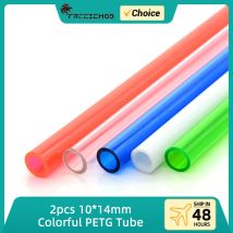 2 Stück FREEZEMOD Bunte PETG-Röhre, 50 cm, starr, Außendurchmesser 14 mm, Wasserkühlung, grün, rot, blau, weiß, hartes Rohr, PC-MOD-Flüssigkeitskühler, 10 x 14 mm