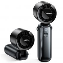 Ventilatore turbo portatile portatile Ventilatore ricaricabile da 5000 mAh con collo pieghevole a 6 velocità/ventilatore da tavolo con display digitale Piccoli ventilatori tascabili