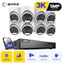 ANNKE H.265 + 8CH 5MP DVR Kit di sorveglianza di sicurezza 8 pezzi 5MP PIR Telecamere esterne IP67 DVR resistente alle intemperie SECUR Sistema di telecamere Allarme