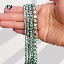 Certified Green Moissanite Tennis Bracelet for Women 925 Silver Plated 18K Gold 3/4/5/6.5mm Diamond Bracelets Fine Jewelry