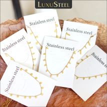 LUXUSTEEL Golden Stainless Steel Chains Necklace For Women Girl Small Mini Star Heart Coin Charm Choker Vintage Jewelry 2023