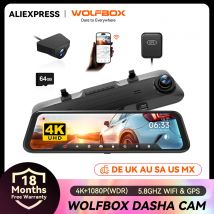 WOLFBOX G850 Przednia i tylna kamera samochodowa 4K 5.8Ghz WIFI Sterowanie głosem Kamera samochodowa WDR 1080P Kamera samochodowa GPS Night Vision 24H Parking