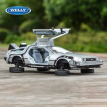 WELLY 1:24 Modellauto aus Druckgusslegierung, DMC-12 Delorean Zurück in die Zukunft, Zeitmaschine, Metallspielzeugauto für Kinderspielzeug, Geschenkkollektion