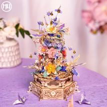 MU Drunken Flower Room 3D Stereoscopic Metal Puzzle Music Box, DIY Puzzle Toy, Desktop-Bürodekoration, stressabbauend