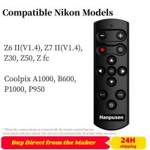 Hanpusen ML-L7B Disparador de control remoto inalámbrico para Nikon Z5 Z30 Z6II Z7II Zfc Z50 P950 A1000 B600 P1000; como Nikon ML-L7