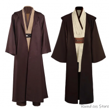 Obi Wan Kenobi Jedi Cosplay Costume Adult Unisex Coat Friar Uniform Robe Full Set Accessories Halloween Carnival Outfits