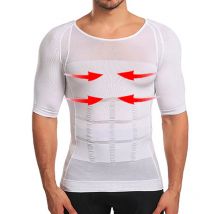 Männer Body Shaper Fitness Elastische Bauch Eng Anliegende Kurzarm Shirt Tank Tops Form Unterwäsche Abnehmen Titten Gestaltung