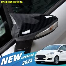 Rückspiegel Abdeckung Seite Flügel Spiegel Kappen Fit Für Ford Fiesta MK7 2008-2017 Glänzend Schwarz Auto Zubehör