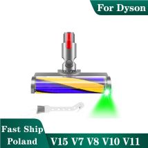 Bürstenkopf für Dyson V15 V7 V8 V10 V11 Staubsauger, weiche Rollenbürsten mit Direktantrieb und 4 LED-Leuchten für Hartböden Polen