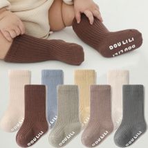 Calze di cotone per ragazzi e ragazze di alta qualità calze a tubo lungo per neonati a coste alte al ginocchio scaldamuscoli per bambini antiscivolo Soft Baby Socken