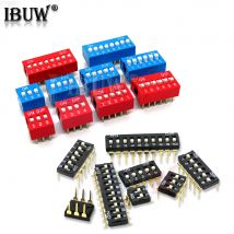 10PCS Slide Typ Schalter Modul 1 ~ 12 Bit 2,54mm Position Weg DIP Blau Pitch Kippschalter Blau snap Schalter Für PCB 8PIN 6PIN
