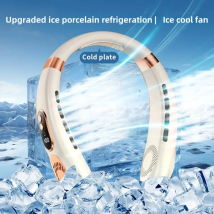 Tragbarer Nackenventilator, persönlicher 4000 mAh, flügelloser, kühlender Nackenventilator, bläst kalte Luft, Nackenkühler, tragbarer Ventilator um Ihren Hals, verstellbar