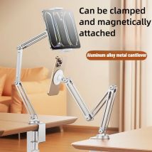 Magnetischer Tablet-Ständer, iPad-Tischhalterung, Faltbare Tablet-Armhalterung mit 360° Drehung ° Drehbarer Ständer, Telefonhalterung für Schreibtisch und Bett