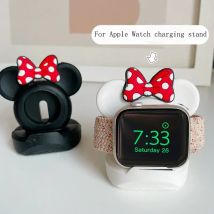 Supporto per caricabatterie in silicone per Apple Watch Serie 8 7 6 5 SE per Iwatch Cartoon simpatico papillon orso ricarica supporto da tavolo accessori