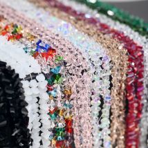 6mm 80pcs Triangle Austrian Crystal Glass Beads Spacer Loose Beads for Hair Jewelry Making DIY Bracelets & Bangles Necklace