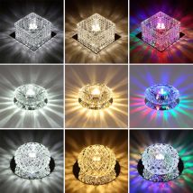 Moderne Kristall Kronleuchter Oberfläche LED Licht Edelstahl Deckenleuchte für Wohnzimmer Küche Insel Schlafzimmer Beleuchtungskörper